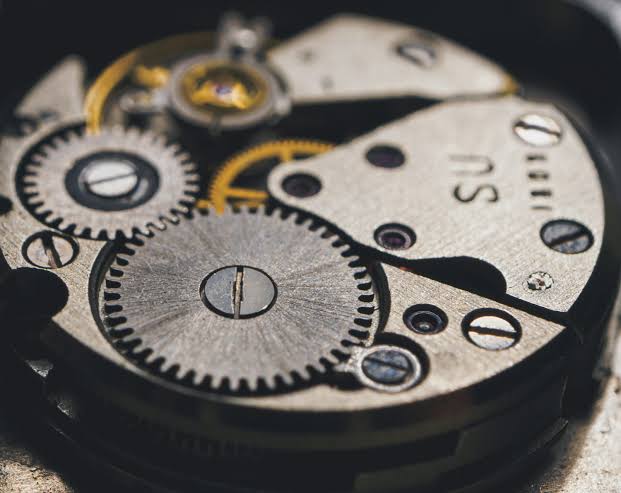 Detalle macro de reloj clásico